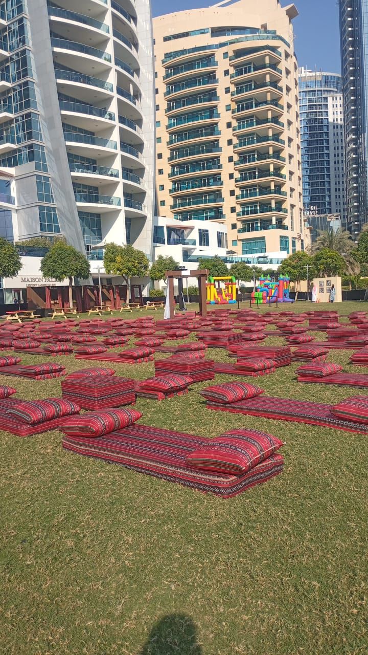 Outdoor majlis lawn setup